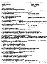 Đề kiểm tra học kì II Sinh học 12- Năm học 2015-2016 - Trường THPT Đồng Phú
